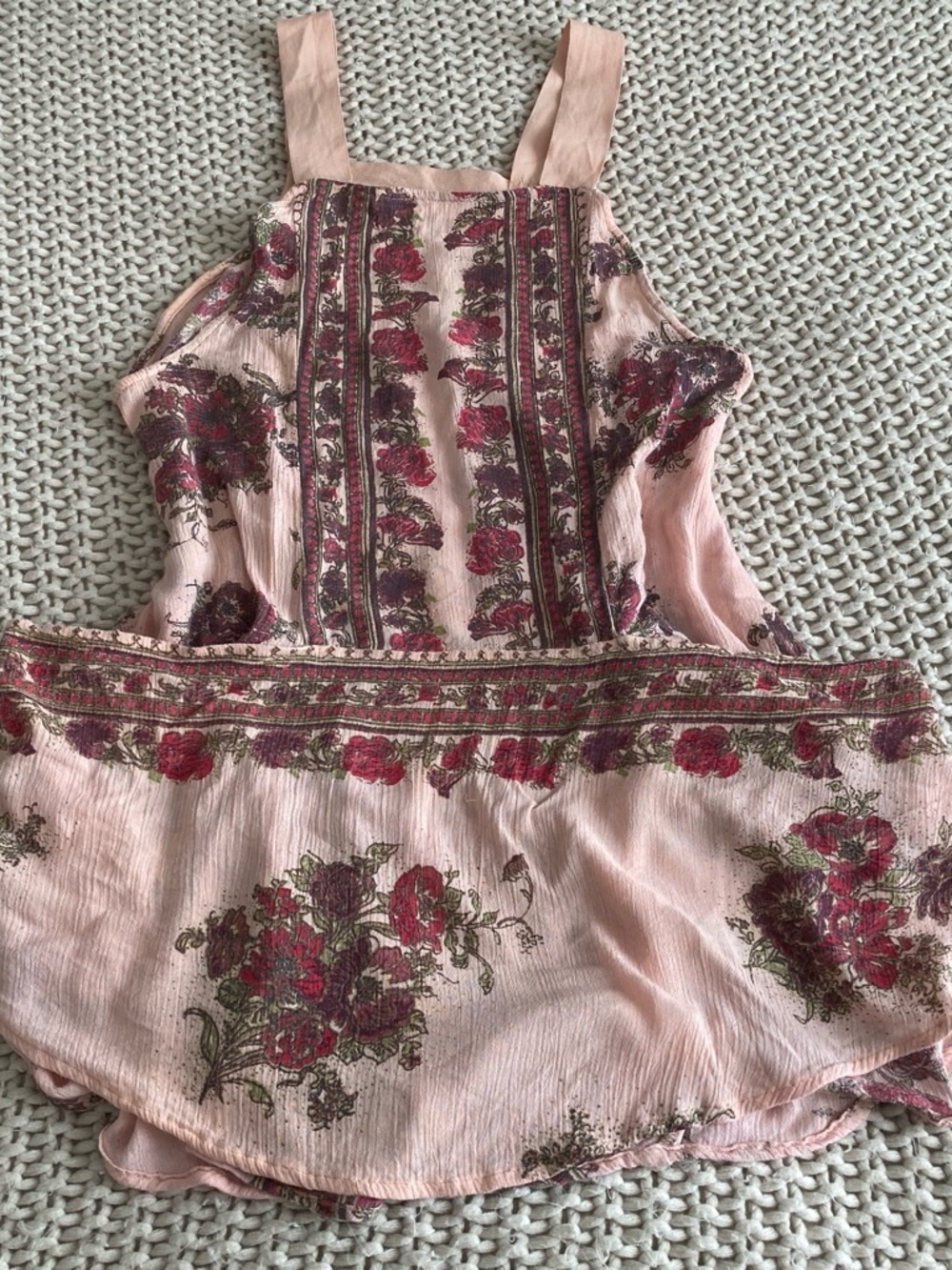 Free People Blush Pink Floral Mini Dress
